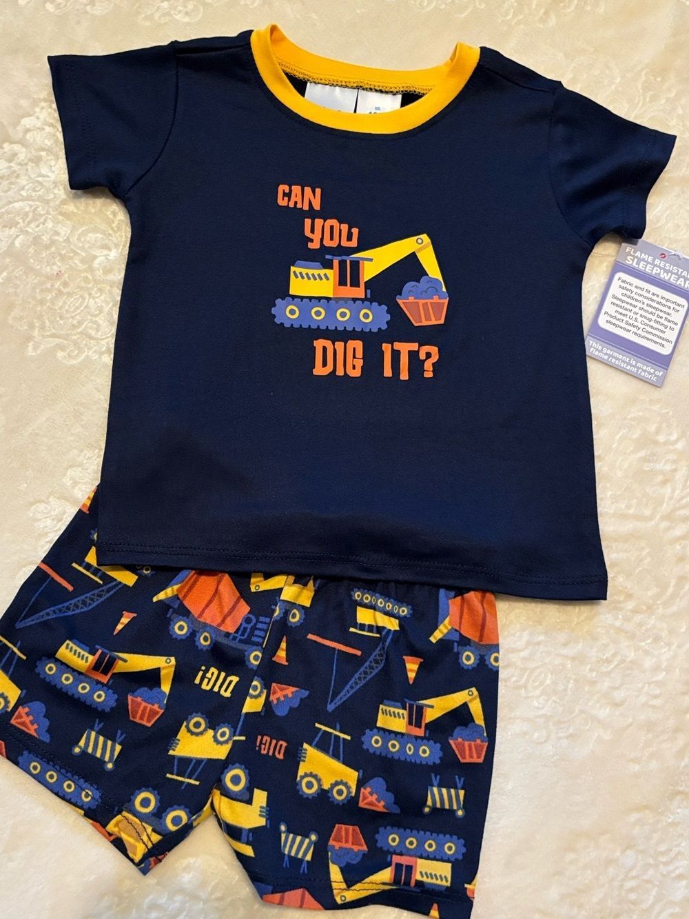 Construction Truck Kids Pajama Set
